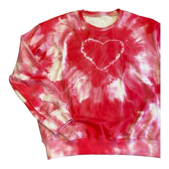 Women’s heart tie-dye print oversized sweatshirt sz S NWOT - Picture 3 of 7